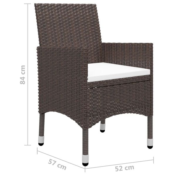 vidaXL 7 Piece Garden Dining Set Brown