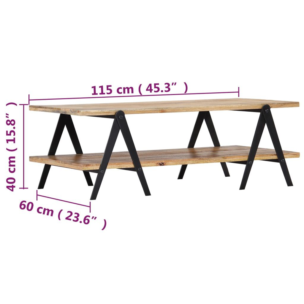 vidaXL Coffee Table 115x60x40 cm Solid Mango Wood