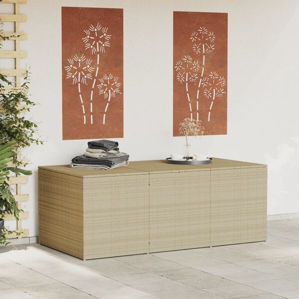 vidaXL Garden Storage Box Mix Beige 984L Poly Rattan