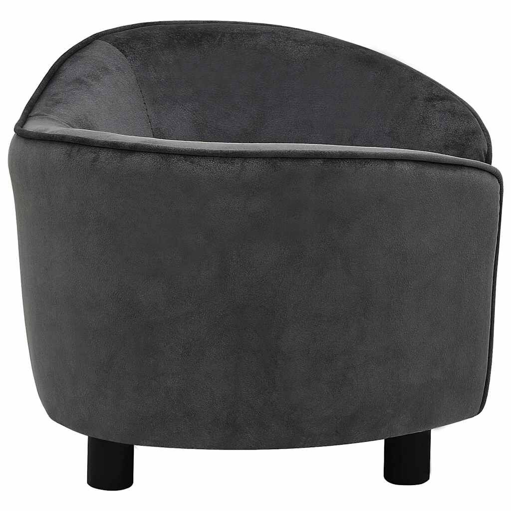 vidaXL Dog Sofa Dark Grey 69x49x40 cm Plush