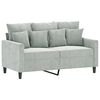 vidaXL 2 Piece Sofa Set with Cushions Light Grey Velvet