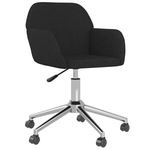 vidaXL Swivel Office Chair Black Fabric