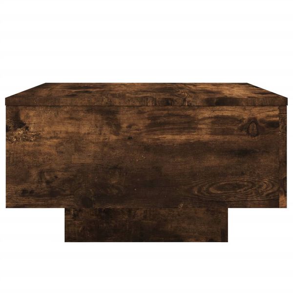 vidaXL Coffee Table with LED Lights Smoked Oak 55x55x31 cm