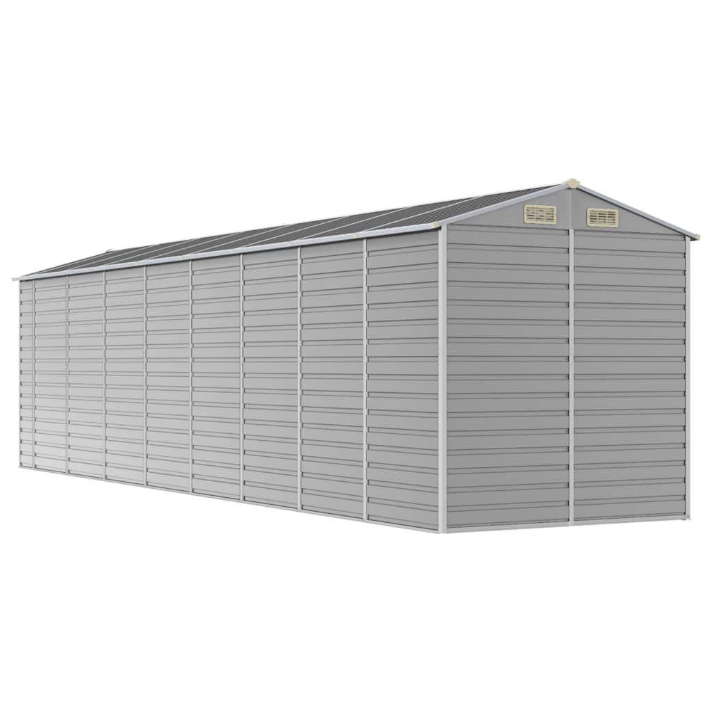 vidaXL Garden Shed Light Grey 191x725x198 cm Galvanised Steel