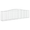 vidaXL Arched Gabion Baskets 7 pcs 400x50x100/120 cm Galvanised Iron