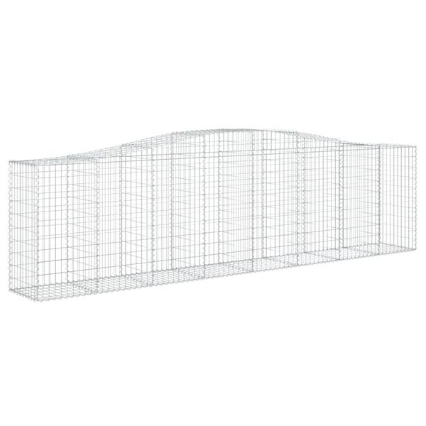 vidaXL Arched Gabion Baskets 7 pcs 400x50x100/120 cm Galvanised Iron
