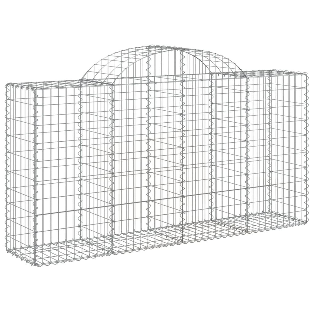 vidaXL Arched Gabion Basket 200x50x100/120 cm Galvanised Iron