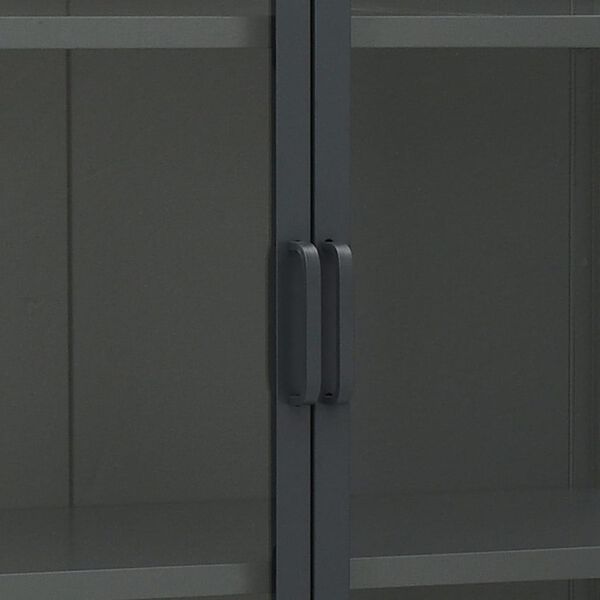 vidaXL Highboard Anthracite 80x35x135 cm Steel and Tempered Glass