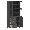 vidaXL Highboard VIKEN Anthracite Grey 80x40x190 cm Solid Wood Pine