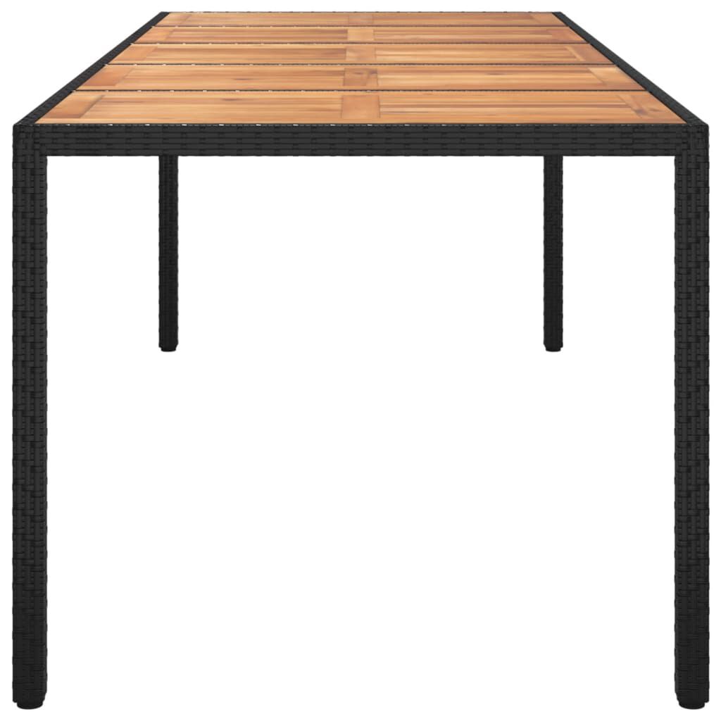 vidaXL Garden Table Black 250x100x75 cm Poly Rattan