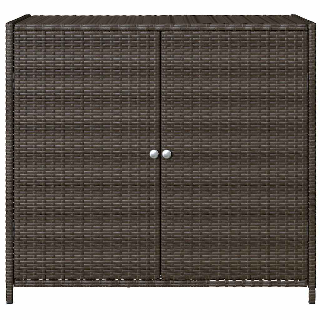 vidaXL Garden Storage Cabinet Brown 83x45x76 cm Poly Rattan