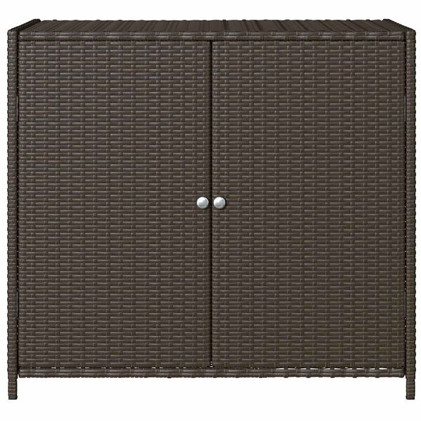 vidaXL Garden Storage Cabinet Brown 83x45x76 cm Poly Rattan