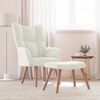 vidaXL Relaxing Chair with a Stool Cream White Velvet