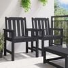 vidaXL Garden Dining Chair 2 pcs Black 65.5 x 59 x 88 cm HDPE