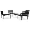 vidaXL 5 Piece Garden Lounge Set with Cushions Black PVC