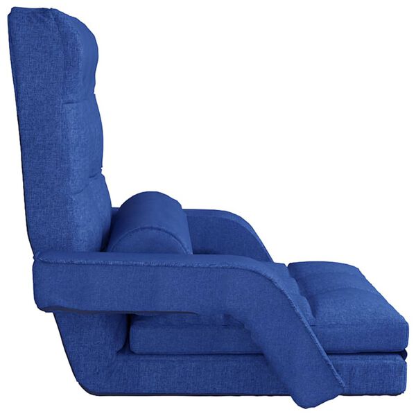 vidaXL Folding Floor Chair with Bed Function Blue Fabric