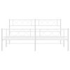 vidaXL Metal Bed Frame without Mattress with Footboard White 183x213cm