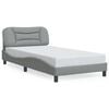 vidaXL Bed Frame without Mattress "Hvar" Light Grey 100x190 cm Fabric