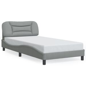 vidaXL Bed Frame without Mattress "Hvar" Light Grey 100x190 cm Fabric