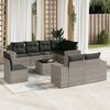 vidaXL 9 Piece Garden Sofa Set with Cushions Grey Poly Rattan