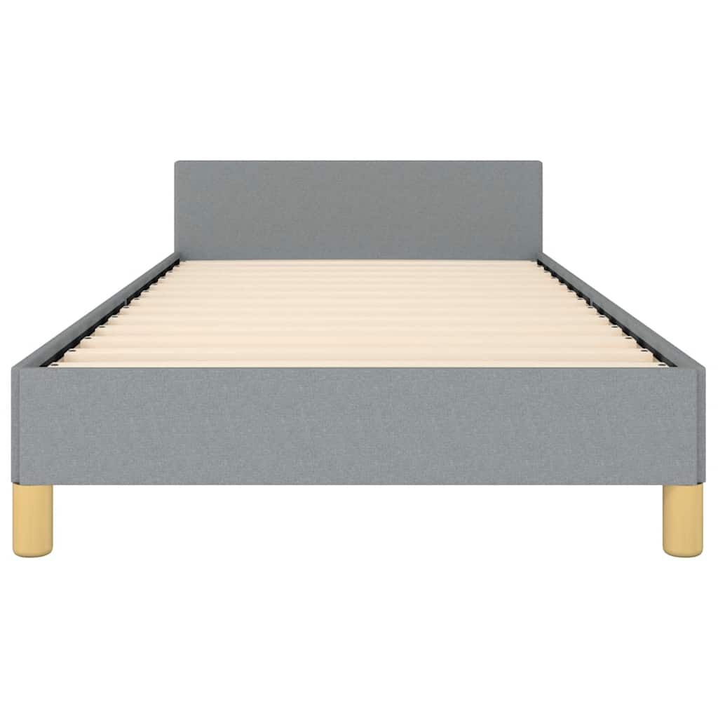 vidaXL Bed Frame without Mattress Light Grey Twin XL Fabric