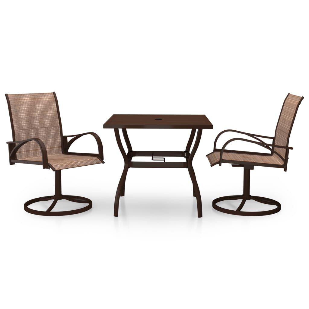 vidaXL 3 Piece Garden Dining Set Textilene and Steel