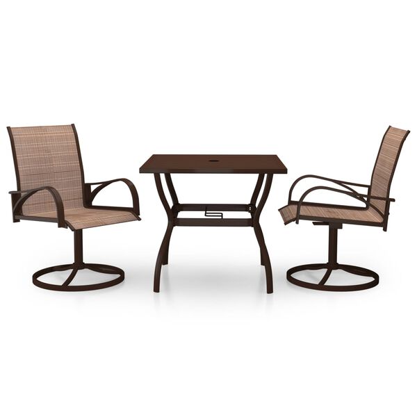 vidaXL 3 Piece Garden Dining Set Textilene and Steel