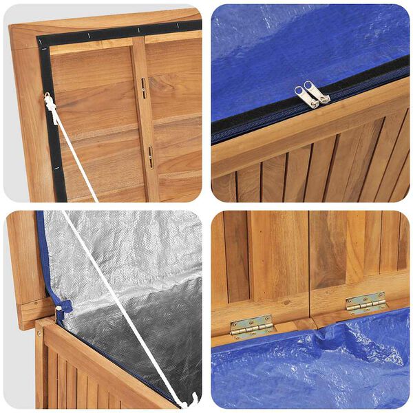 vidaXL Garden Storage Box 90x50x58 cm Solid Teak Wood