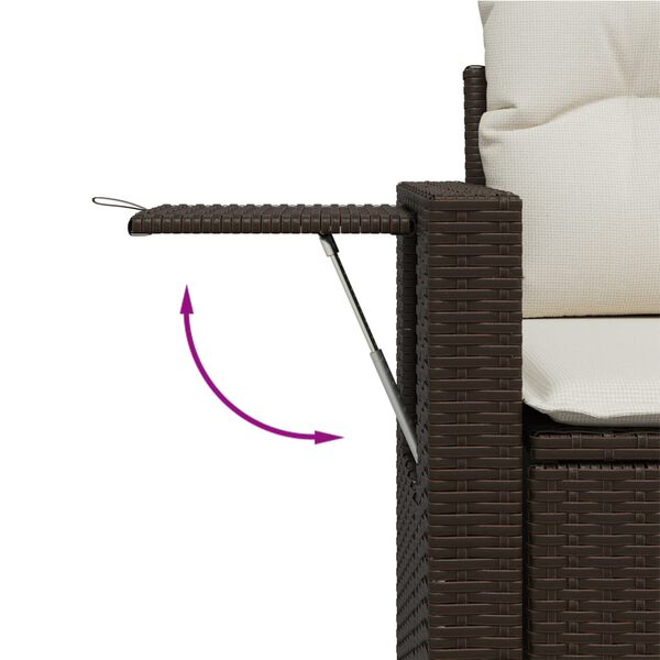 vidaXL 7 Piece Garden Sofa Set with Cushions Brown Poly Rattan