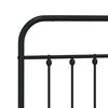 vidaXL Metal Bed Frame without Mattress with Headboard Black 135x190cm