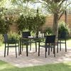 vidaXL Garden Dining Set 5 pcs Black Powder-Coated Steel