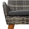 vidaXL Garden Dining Set with Cushion 7 pcs Grey and brown Poly Rattan