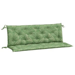 vidaXL Garden Bench Cushions 2pcs Leaf Pattern 150x50x7cm Fabric