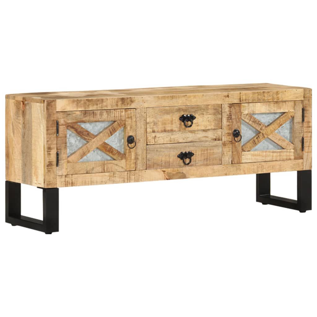 vidaXL TV Cabinet 110x30x45 cm Rough Mango Wood
