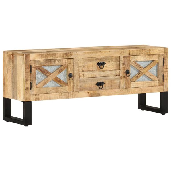 vidaXL TV Cabinet 110x30x45 cm Rough Mango Wood