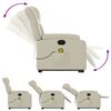 vidaXL Stand up Massage Recliner Chair Cream Faux Leather