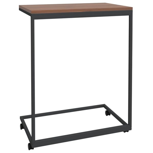 vidaXL Side Table with Wheels Black 55x35x70 cm Engineered Wood