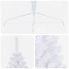 vidaXL Artificial Half Pre-lit Christmas Tree with Stand White 210 cm PVC