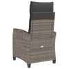 vidaXL Reclining Garden Chair with Side Table Grey Poly Rattan
