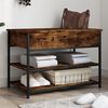 vidaXL Shoe Bench Smoked Oak 70x42.5x50 cm Engineered Wood