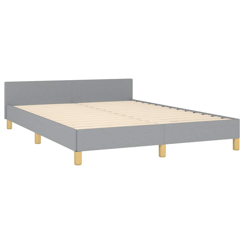 vidaXL Bed Frame without Mattress Light Grey Queen Fabric