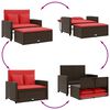 vidaXL Garden Sofa with Cushions 2-Seater Brown Poly Rattan