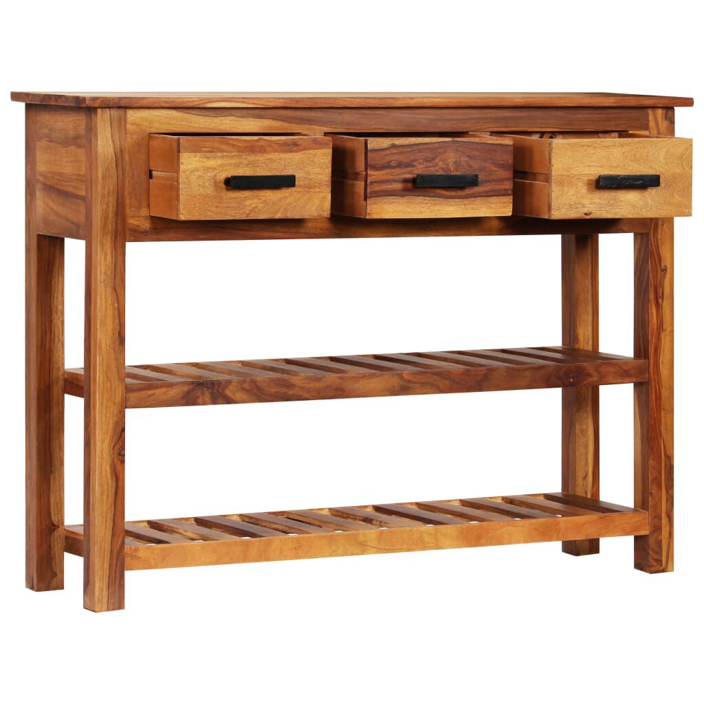 vidaXL Sideboard with 3 Drawers 110x30x80 cm Solid Acacia Wood