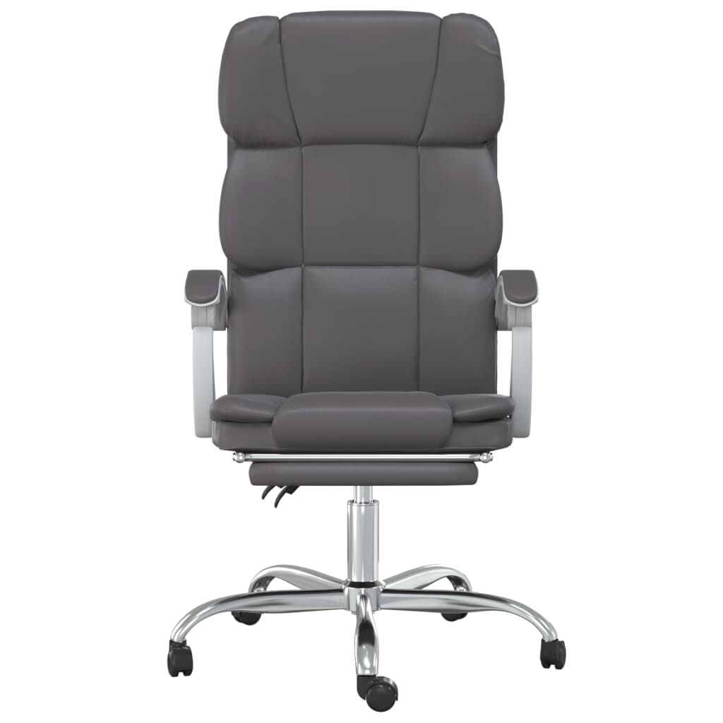 vidaXL Reclining Office Chair Grey Faux Leather
