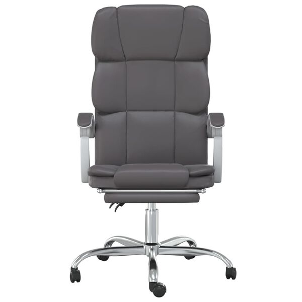 vidaXL Reclining Office Chair Grey Faux Leather