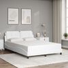vidaXL Bed Frame without Mattress "Zadar" White 137x190 cm Faux Leather