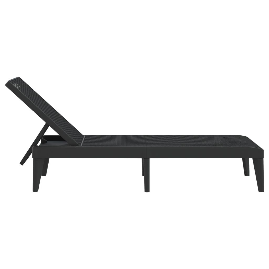 vidaXL Sun Lounger Anthracite 186x60x29 cm PP
