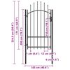vidaXL Garden Gate Steel 1x2.2 m Black