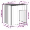 vidaXL Dog House with Roof Light Grey 110x103x109 cm Galvanised Steel