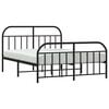 vidaXL Metal Bed Frame without Mattress with Footboard Black 183x213cm